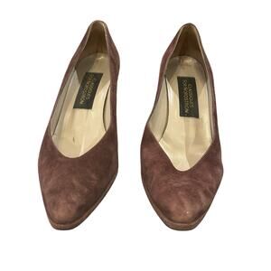 Nordstrom Italy Brown Leather Slip-on Classic Pump Women's Heels 7.5